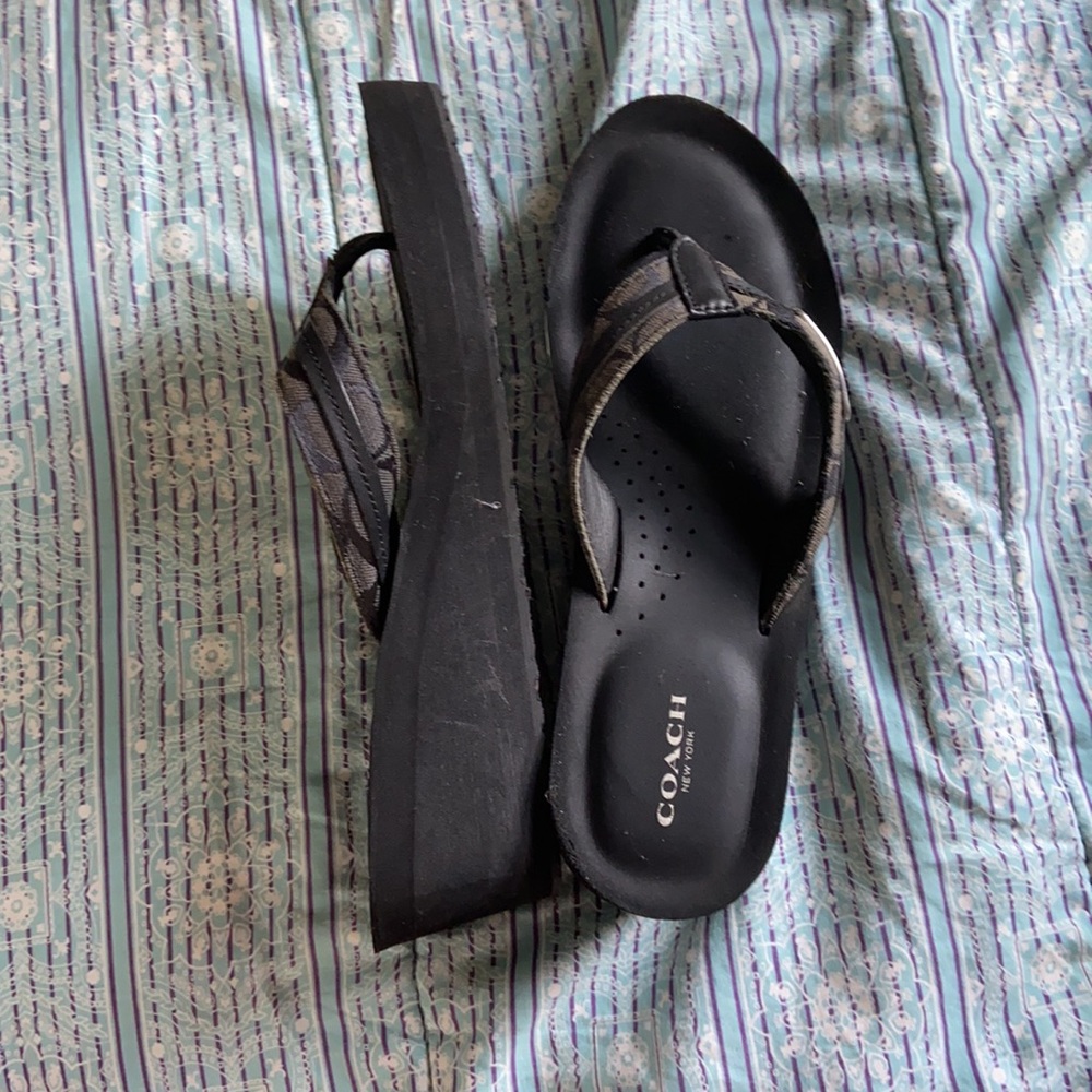Coach wedge flip flops